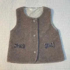 SiMPLE FREE ベビー服 リボン付きボアベストジャケット 90サイズ