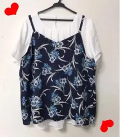 新品タグ付☆大きいサイズ 15号 フラワーキャミソール