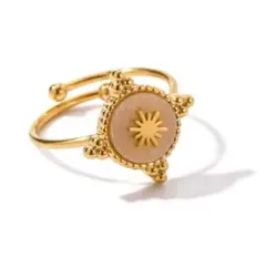 ヨーロピアンリング 高品質サージカルステンレス 金 ☆人気☆ 調節可能 ゴールド