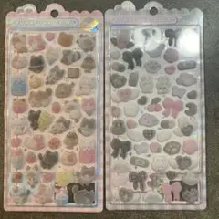 ふわふわドロップシール フワドロシール うさぎ　 猫　フロッキーシール