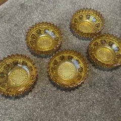 昭和レトロ　ガラス皿5枚セット