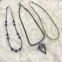 ネックレス♡3本セット♡パールとクリスタル♡まとめ売り 入園式 卒業式