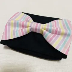 移動ポケット リボン カラフル ストライプ 女の子 クリップなし ハンドメイド