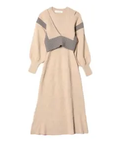 LAGUNAMOON ニットワンピース ボレロセット ベージュ S