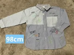 【新品未使用】ZARAキッズ長袖シャツストライプ柄98
