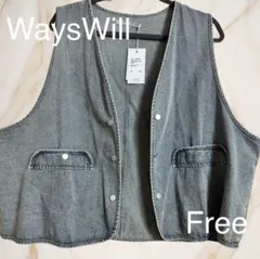 【新品】【WaysWill】デニムベスト Free