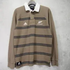★adidas ALL BLACKS オールブラックス 長袖ラガーシャツ(M)のサムネイル