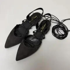 【新品】SAINT LAURENT サンローラン レースアップフラットシューズのサムネイル