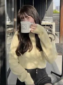 【未使用美品⭐︎】GRLラメフェザーニットカーディガン