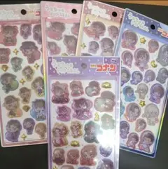 【新品/国内正規品】　うるちゅるPOPシール　コナン　5点　コンプリー