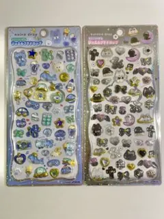 【新品・匿名配送】ジュエルプチドロップシール aoiro・kuroiroセット