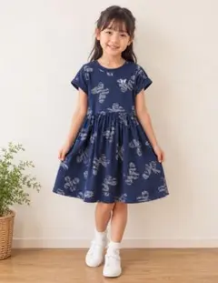 ANNA SUI Mini ラメ蝶模様 半袖ワンピース　130のサムネイル