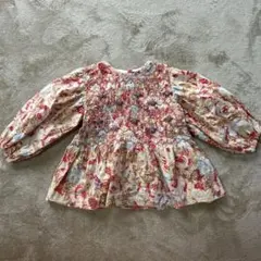 Bonjour diary 花柄刺繍　バルーンスリーブ　2y