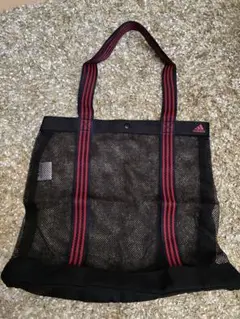 adidas メッシュ トートバッグ ブラック レッド