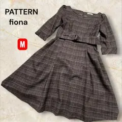 美品　パターンフィオナ　フレアワンピース 　七分袖　M　チェック