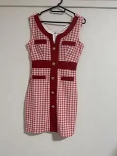 Tika 赤白チェック ドレス