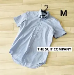 スーツカンパニー　水色ドットビジネスシャツ　M