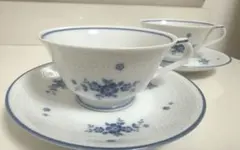 Noritake カップ&ソーサー　ノリタケ　ティーカップ　2セット　レトロ