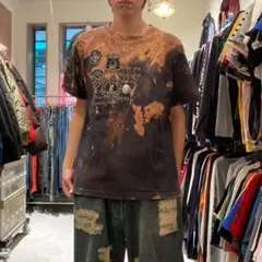 beach sound グランジy2k ラメ ブリーチ加工 タイダイTシャツ