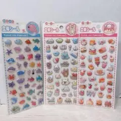 【おまけシール付き】ぷくぷく 3D 立体シール 3枚セット ぷっくりシール