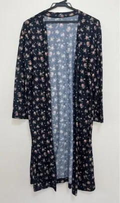 レディース　ロングカーディガン　花柄