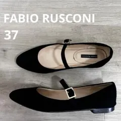 美品★ファビオルスコーニ　ブラック スエード ストラップ　メリージェーン　37