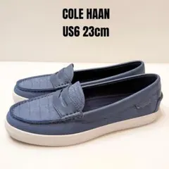 美品 COLE HAAN コールハーン ナンタケット ローファー 23 ネイビー