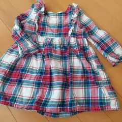 GAP ギャップチェック柄 フリル 長袖 トップス ベビー