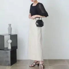 【美品】 SENSE OF PLACE ストレッチサスツキハイウエストスカート