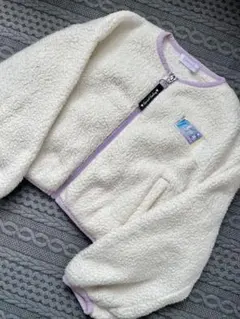 もこもこボアジャンバー白/ショート丈110/ボンバージャケット/子供服/アウター