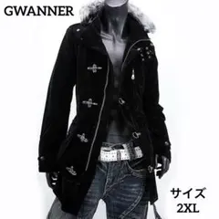 GWANNER ベロア　ファイヤーマン コート 3way ファー フード　脱着