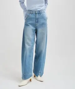 極美品　2025SS　アダムエロペ　ルーズフィット　アジャスト　デニム　パンツ ADAM ET ROPE' ジーンズ デニム デニムパンツ 「サステナブル