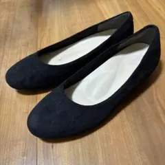 【24.5cm 3E】KIREIブラックスエード風パンプス 低ヒール