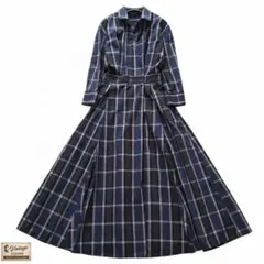 【green label relaxing】チェック柄 カシュクールワンピース