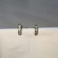 ゴールドクリアストーンフープピアス
