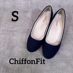 ChiffonFit 低ヒール パンプス ラウンドトゥ ネイビー