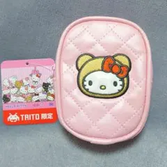 Myハローキティ キルト刺繍ポーチ ピンク TAITO限定