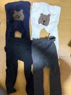 ベビータイツ 4点セット クマ刺繍