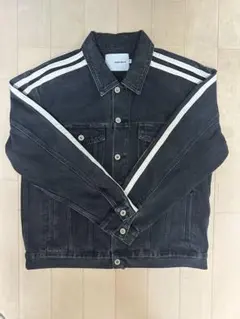 And More ブラックデニムジャケット ストライプ