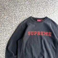 【初期】supreme肉厚スウェット古着カレッジ当時モノ刺繍ロゴ裏原ストリート