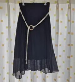 フレアロングAライン シフォンスカート(低身長)