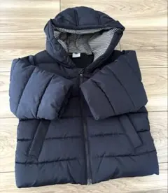 プチバトー ネイビー フード付き中綿コート