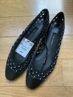 新品　ZARA BASIC ブラック フラットシューズ　37