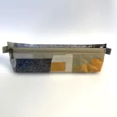 ラミネートのファスナーポーチ　裏布付き　ハンドメイド