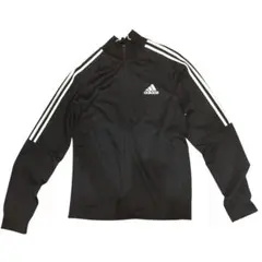 adidas ブラック ジップアップジャージ