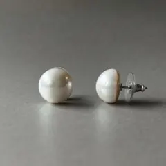 マベパール風淡水真珠半円ピアス