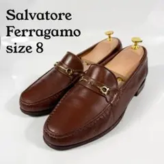 サルヴァトーレ フェラガモ　ビットローファー（8）革靴　ガンチーニ　茶　２E