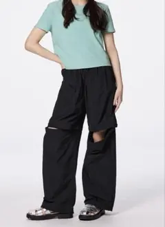 【 GU 】ブラック ロングパンツ ／Lサイズ