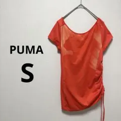 PUMA プーマ スポーツウェア 半袖 オレンジ ロゴ レディース S