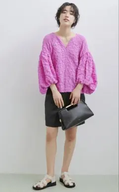 ⚠️新品未使用／ADAM ET ROPE'／ウエストロゴサテンショートパンツ